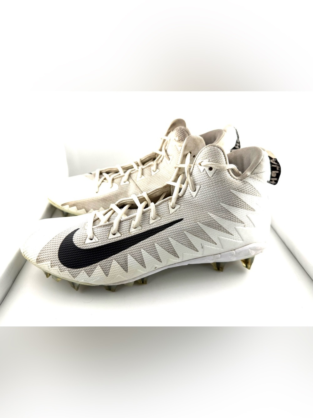 Nike Alpha Menace Pro Mid Football Cleats - Men’s Size 12 (White/Black)
